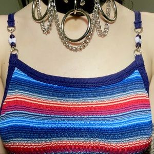 Cute Beaded Y2K Colorful Striped Tank